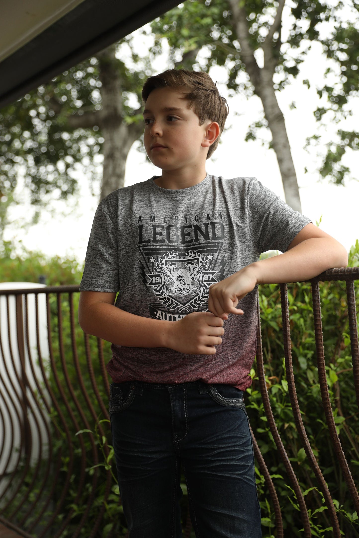 Kid's American Legend Gray Ombre Quick Dry T-shirt