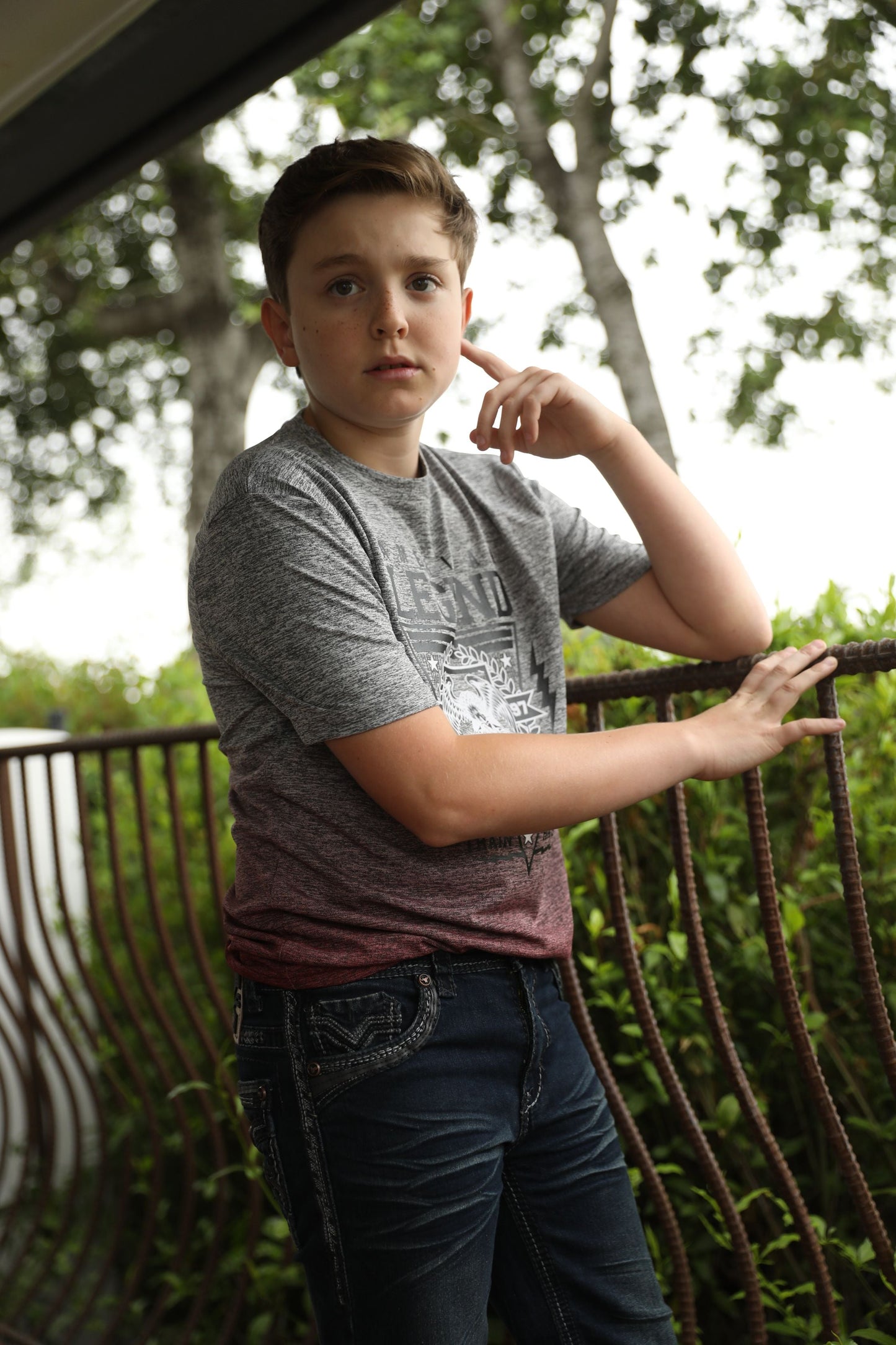 Kid's American Legend Gray Ombre Quick Dry T-shirt