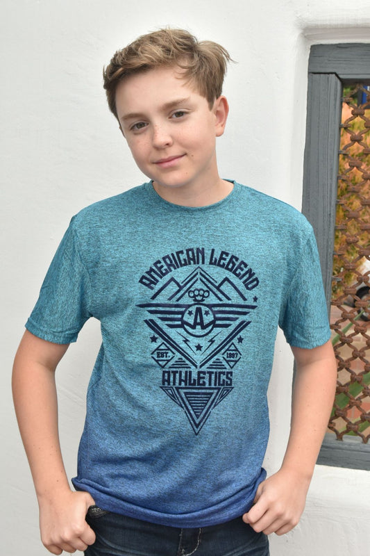 Kid's American Legend Blue Ombre Quick Dry T-shirt