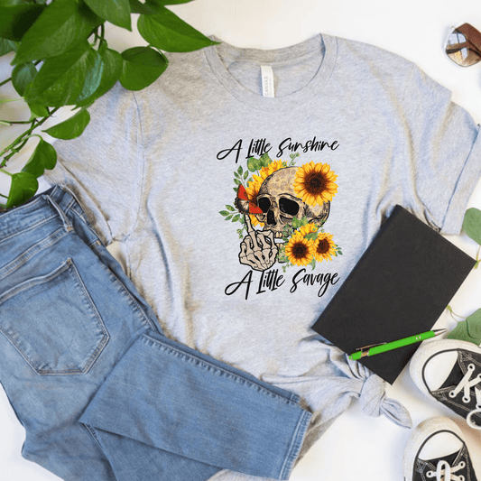 A Little Sunshine A Little Savage Skeleton T-Shirt