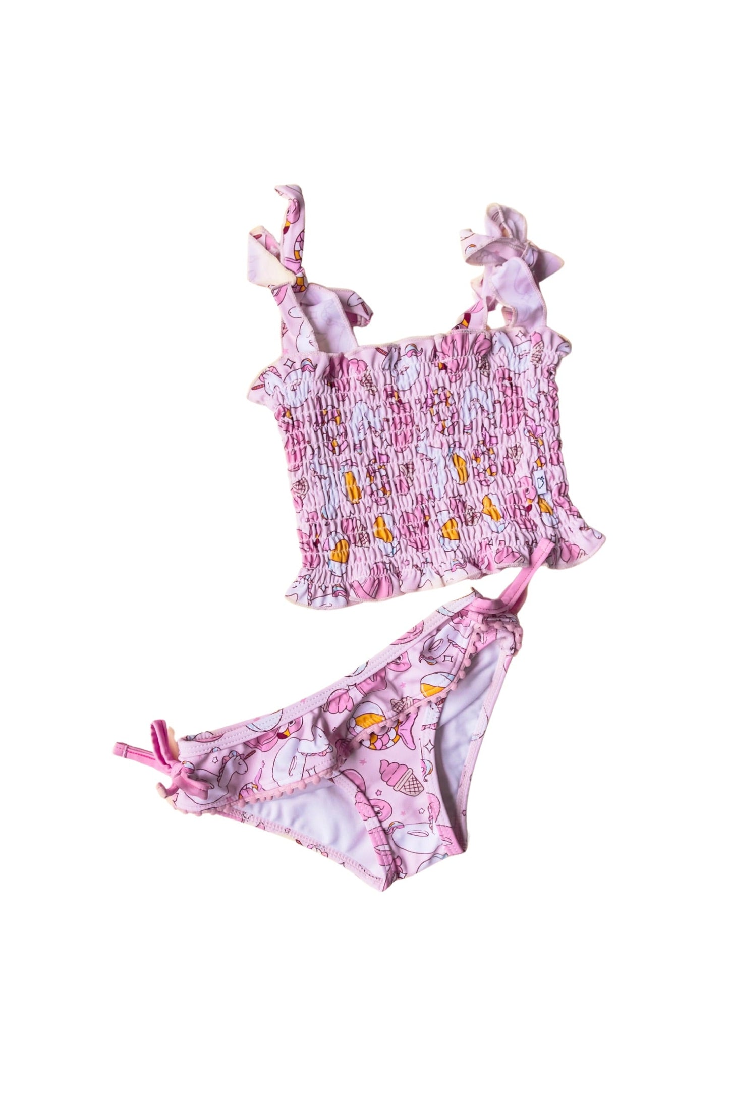 EXCLUSIVE GIRLS JUST WANNA HAVE SUN DREAM SMOCKED TANKINI TWO PIECE SWIM SUIT