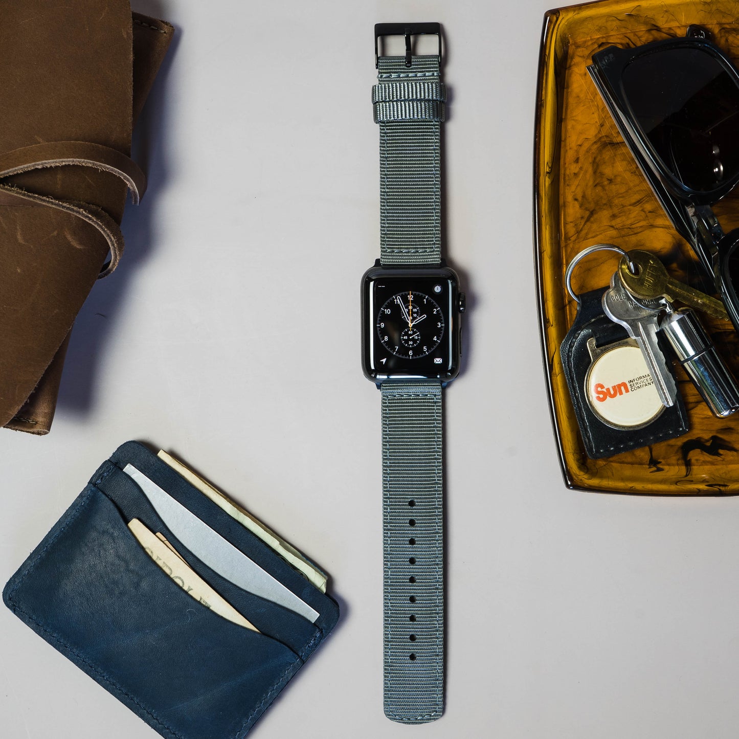 Apple Watch Two Piece NATO® style Smoke Grey Watch Band