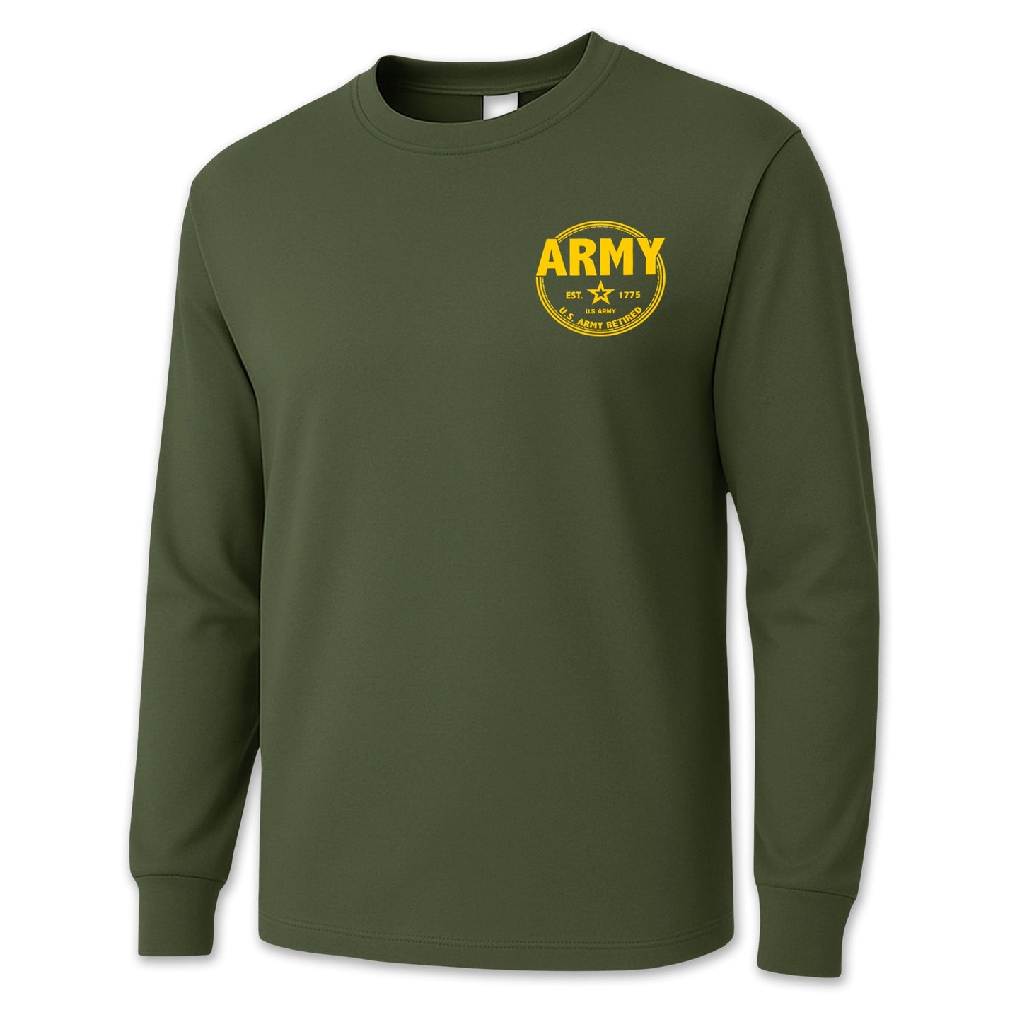 Army Retired Left Chest Long Sleeve T-Shirt