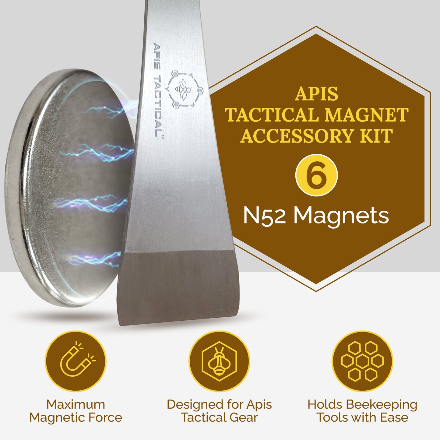 Apis Tactical - Neodymium Magnet Accessory Kit - N52 Small, Circular Magnetic Discs - Strong Magnets 6 Pack