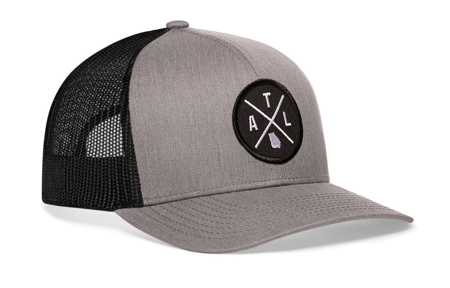 Atlanta Trucker Hat  |  Gray-Black ATL X Snapback