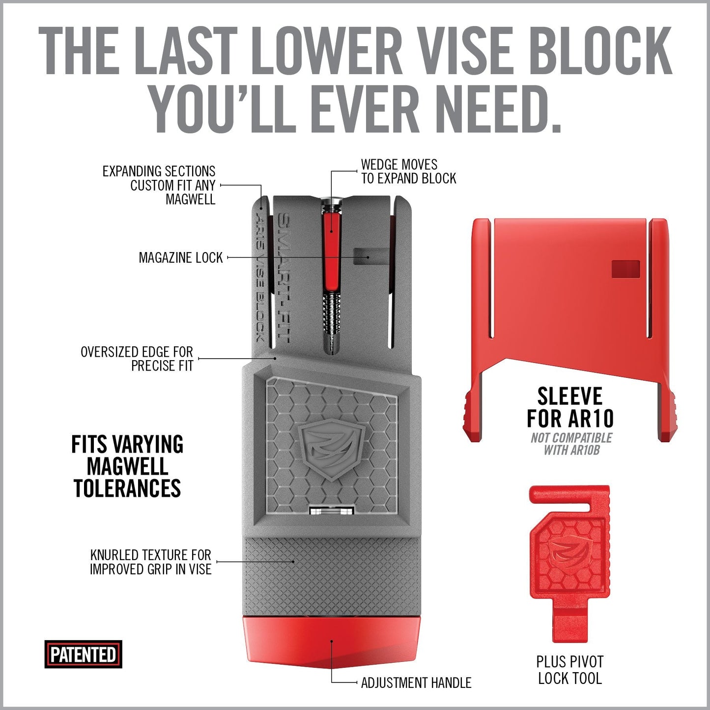 Smart-Fit® AR15 Vise Block With Sleeve For AR10*