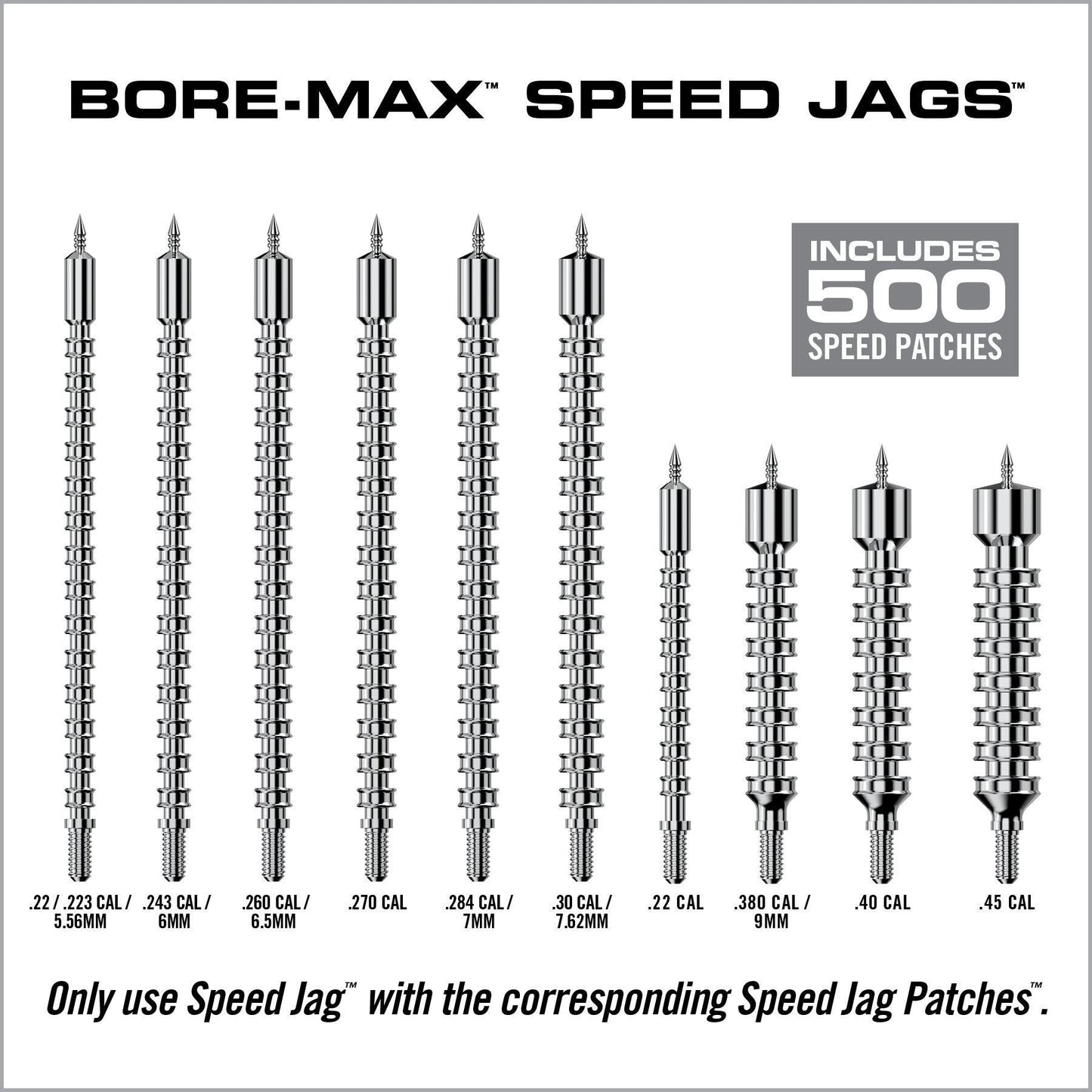 Bore-Max® Speed Jags™ & Patches Multi-Cal Pack