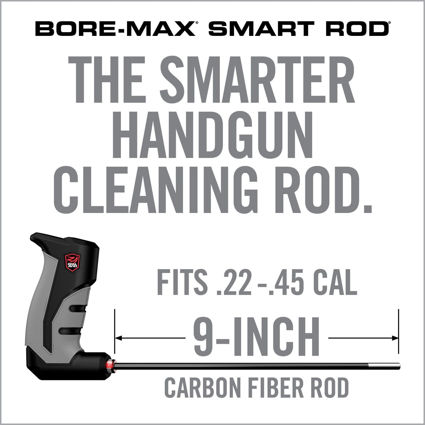 Bore-Max® Smart Rod® – .22 – .45 cal 9″ Carbon Fiber