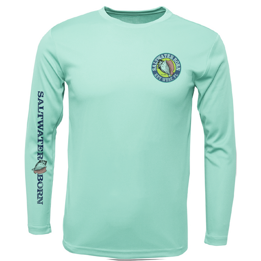 Key West, FL Action Mahi Men's Long Sleeve UPF 50+ Dry-Fit Shirt