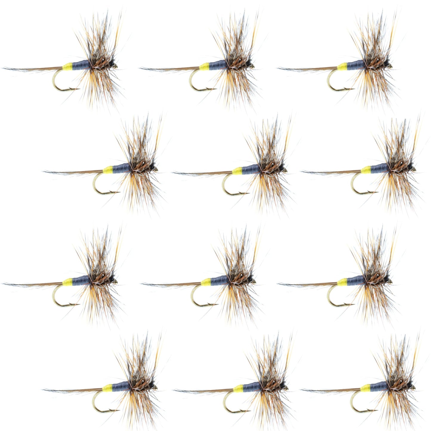 Adams Female Classic Dry Fly - 1 Dozen Flies - Hook Size 14