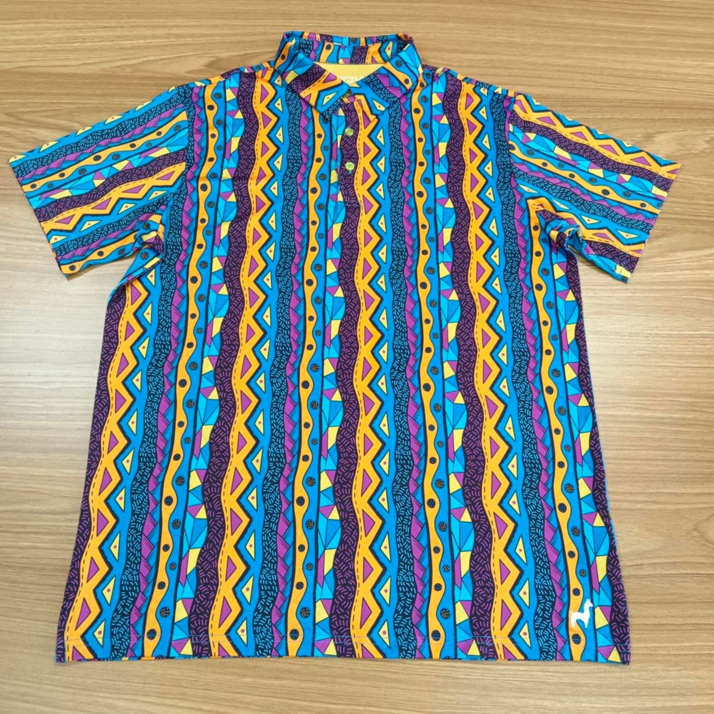 Bump and Rum | Fun and Crazy Tribal Pattern Golf Polo for Men (ATHLETIC FIT)