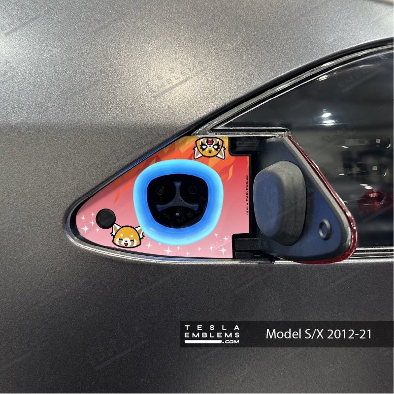 Aggretsuko Tesla Charge Port Wrap | Model X
