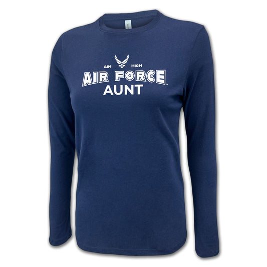Air Force Aunt Women's Long Sleeve T-Shirt (Navy)
