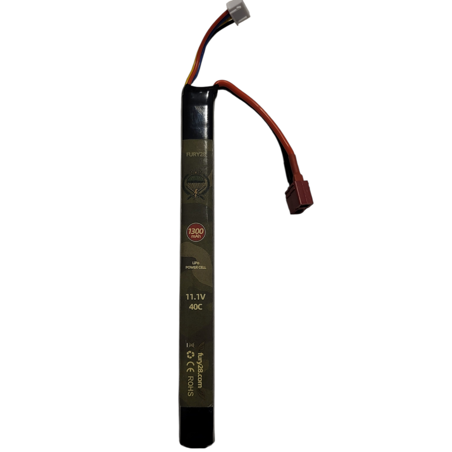 Fury28 11.1v 1300mah 40c Lipo battery long Type AK AEG