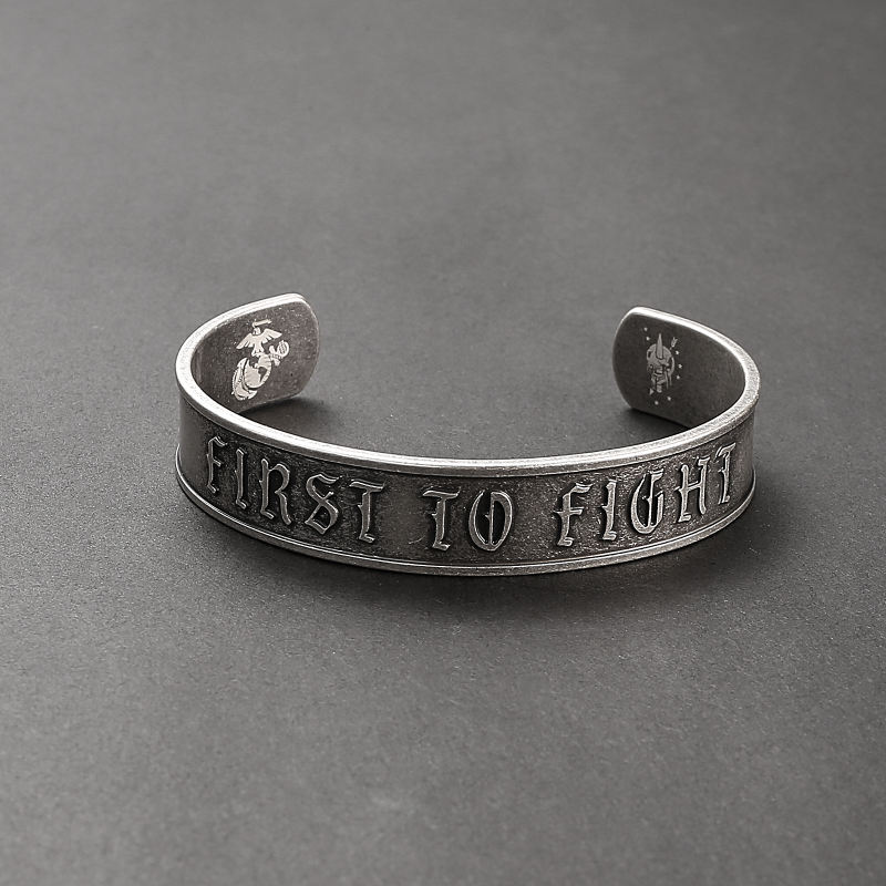 First To Fight - Marines - Stainless Steel Cuff Braclet