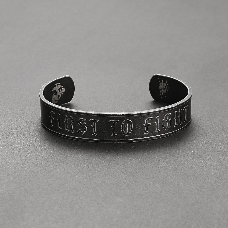 First To Fight - Marines - Stainless Steel Cuff Braclet