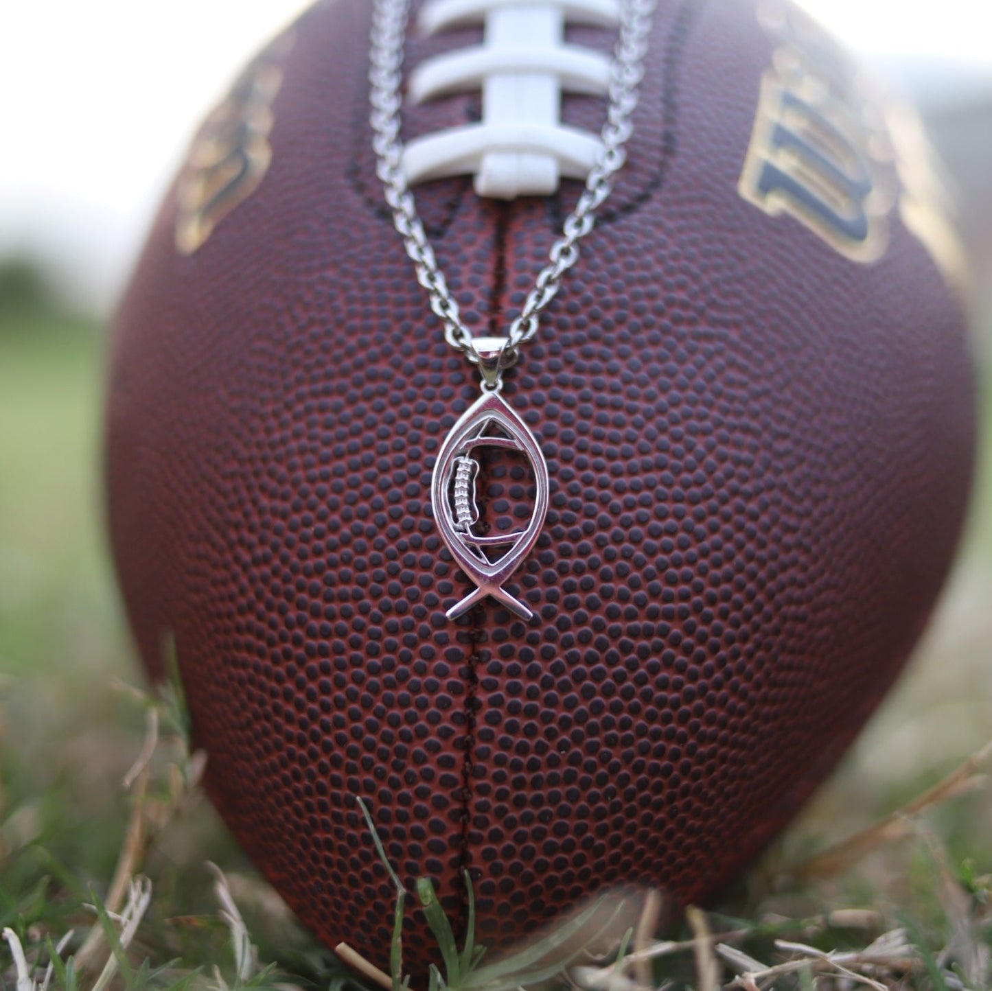 Christian Ichthys Football Necklace