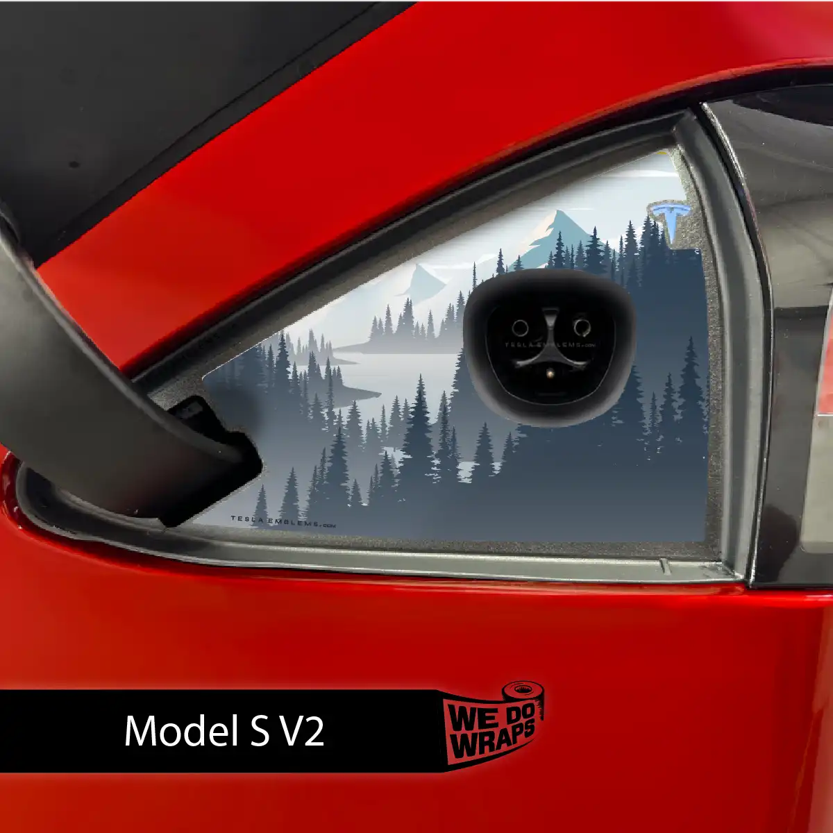 Alpine Retreat Tesla Charge Port Wrap | Model S