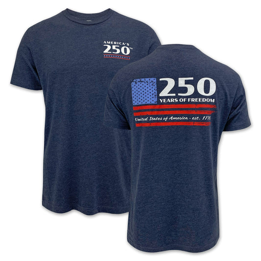 America's 250th Years of Freedom Flag T-Shirt (Vintage Navy)