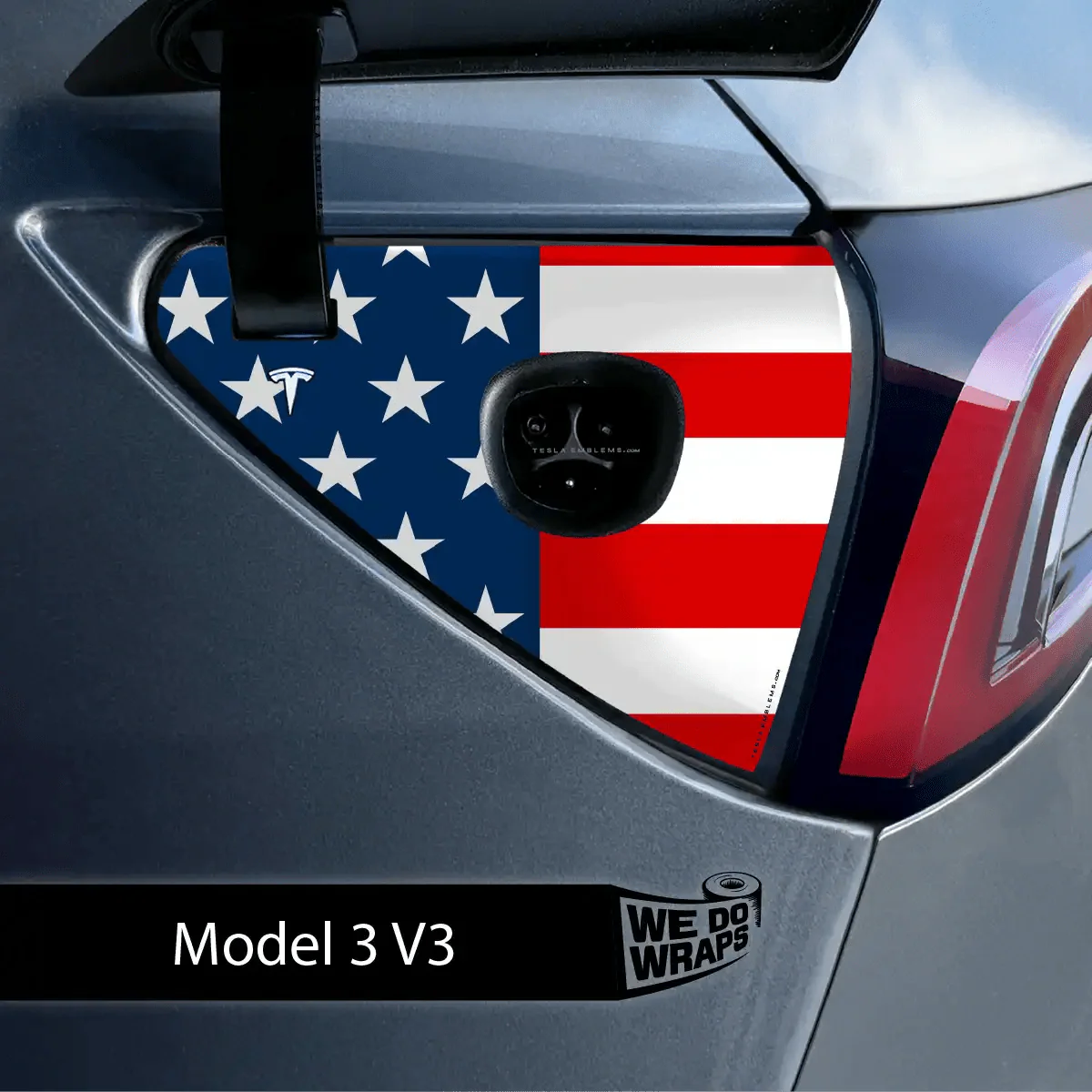 American Flag Tesla Charge Port Wrap | Model 3