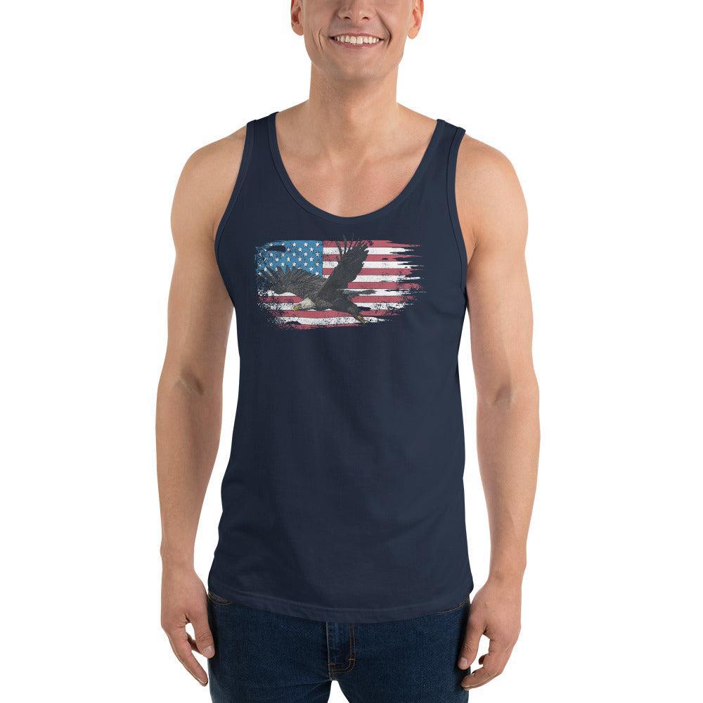 American Flag Tank Top with Bald Eagle Design
