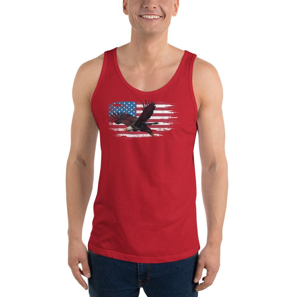 American Flag Tank Top with Bald Eagle Design