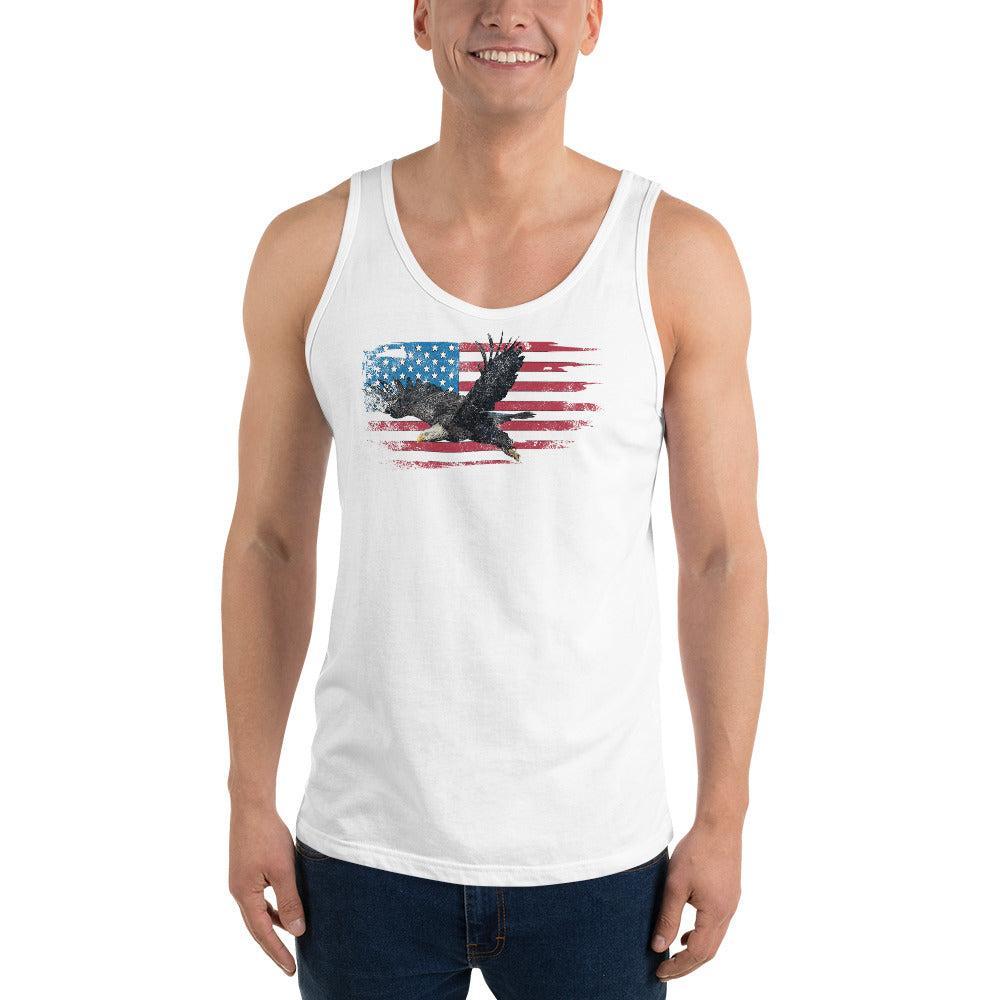 American Flag Tank Top with Bald Eagle Design