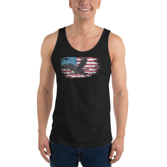 American Flag Tank Top with Bald Eagle Design