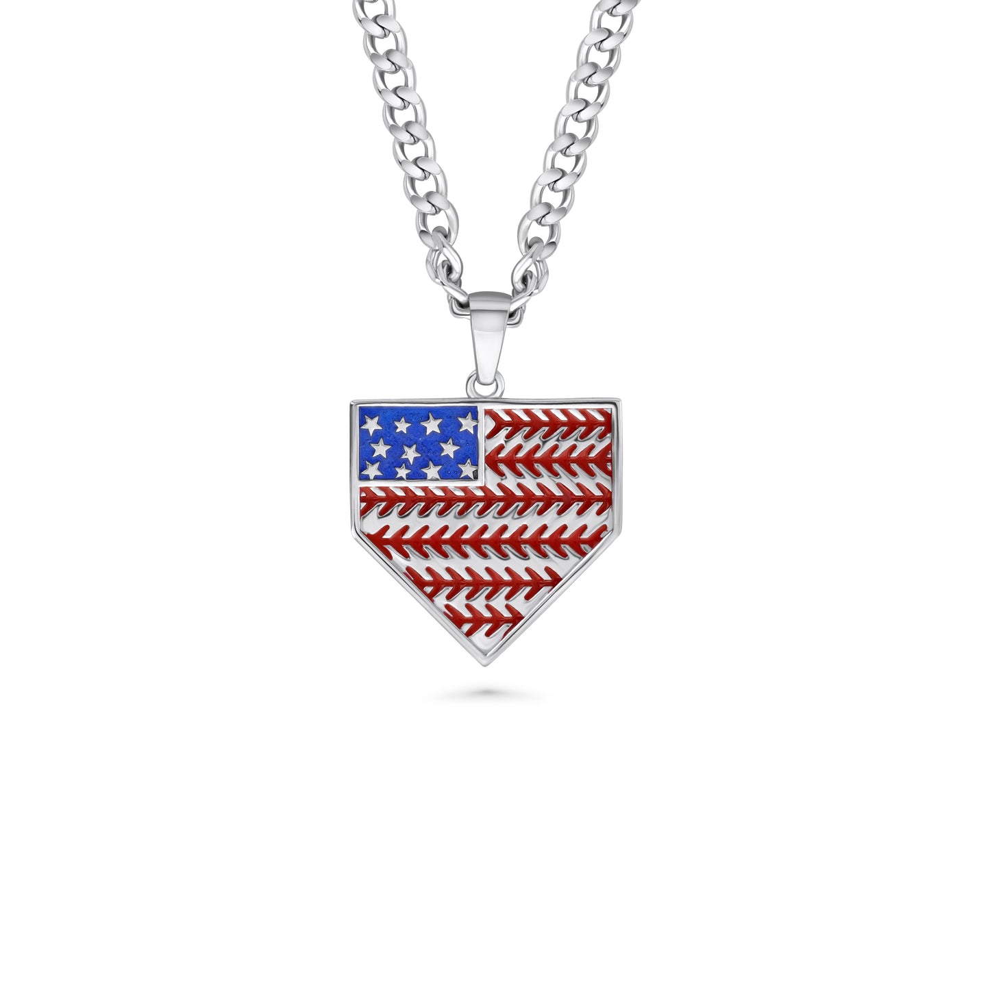 American Flag Home Plate Necklace