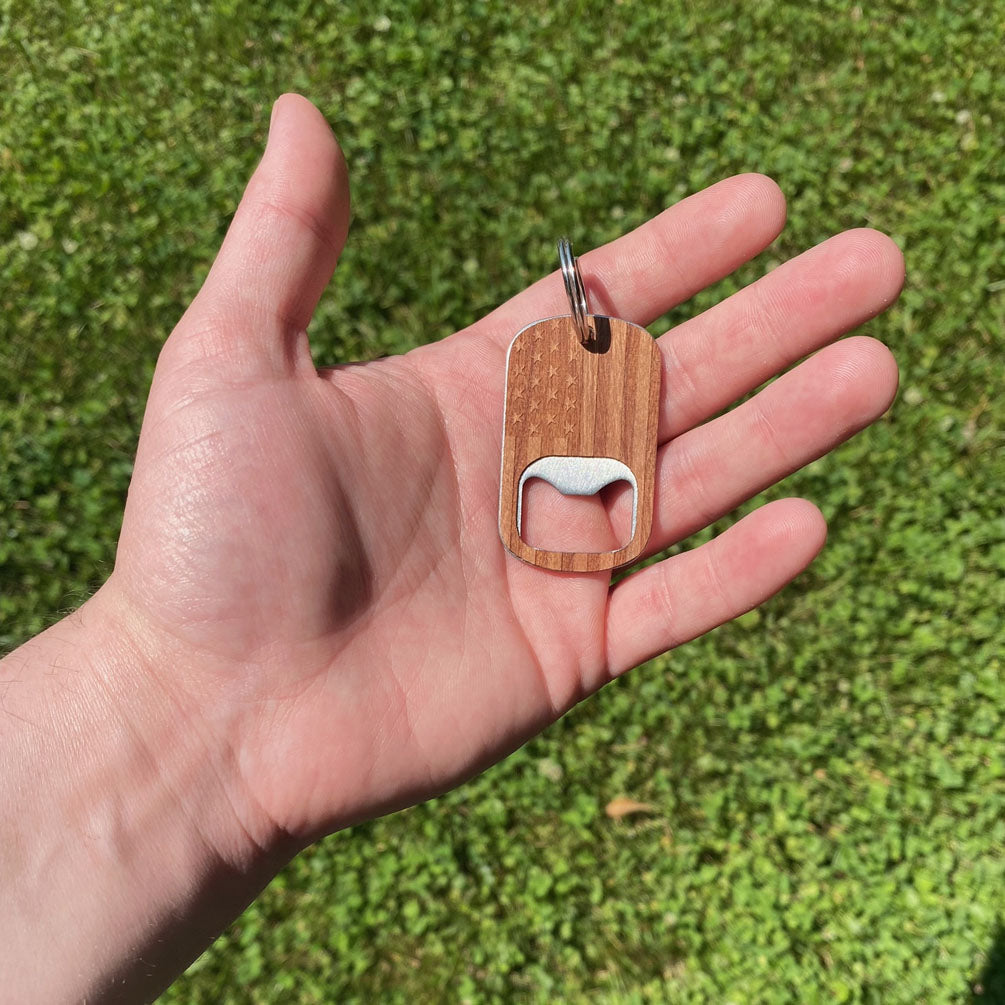 American Flag Bottle Opener Keychain