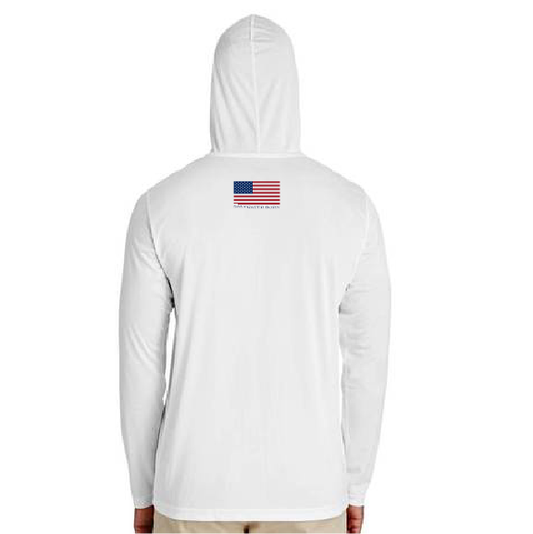 Orange and Blue Long Sleeve UPF 50+ Dry-Fit Hoodie