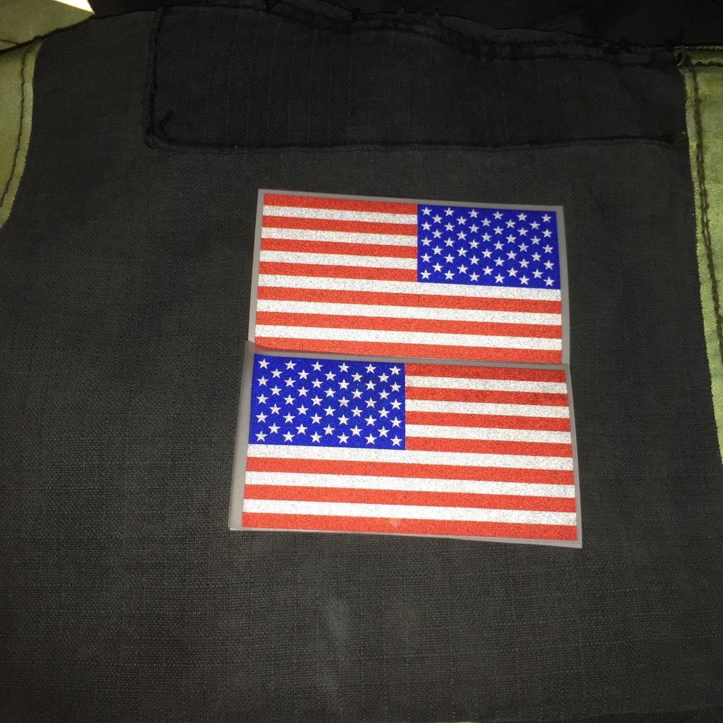 AMERICAN FLAGS MIRRORED REFLECTIVE HELMET DECAL