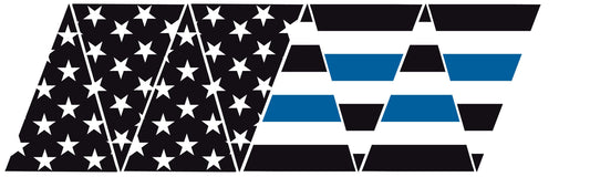 AMERICAN FLAG THIN BLUE LINE REFLECTIVE HELMET CREST