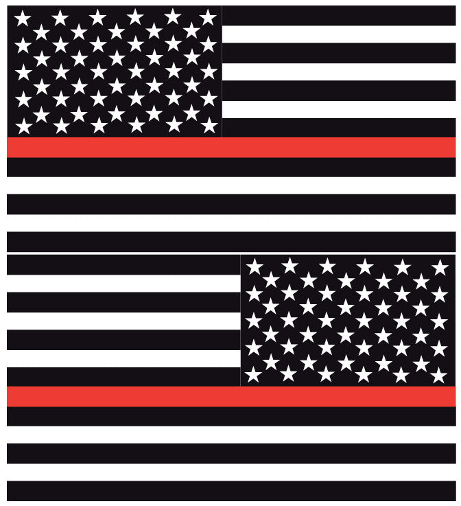 THIN RED LINE AMERICAN FLAGS REFLECTIVE WINDOW DECAL