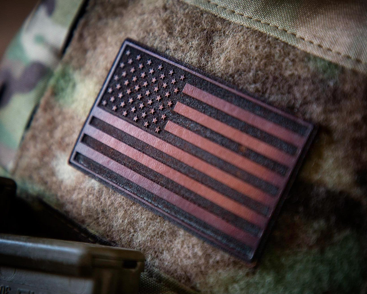 American Made Leather Flag Patch (Left Facing)