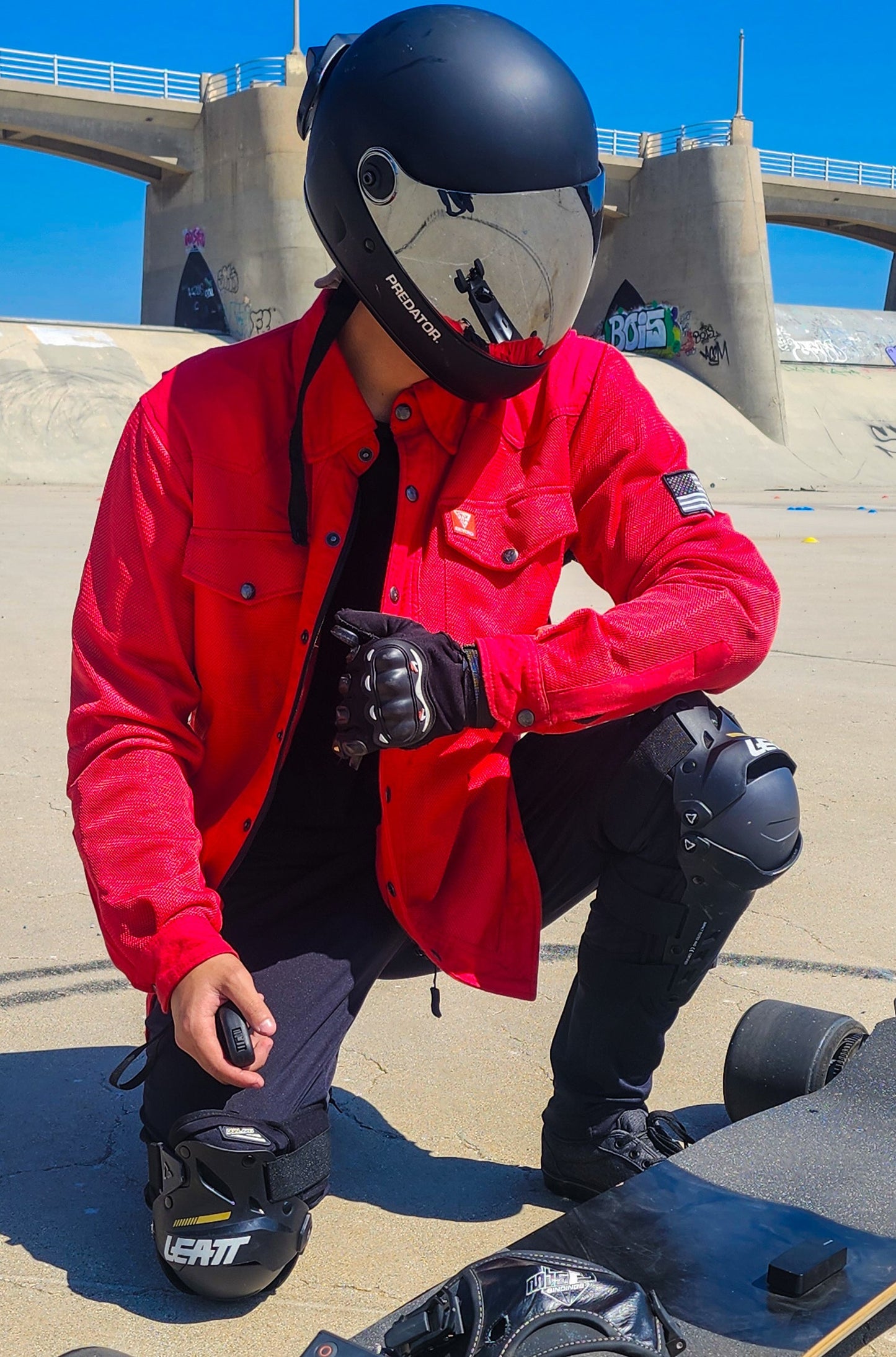 Protective Summer Mesh Shirt - Red Solid