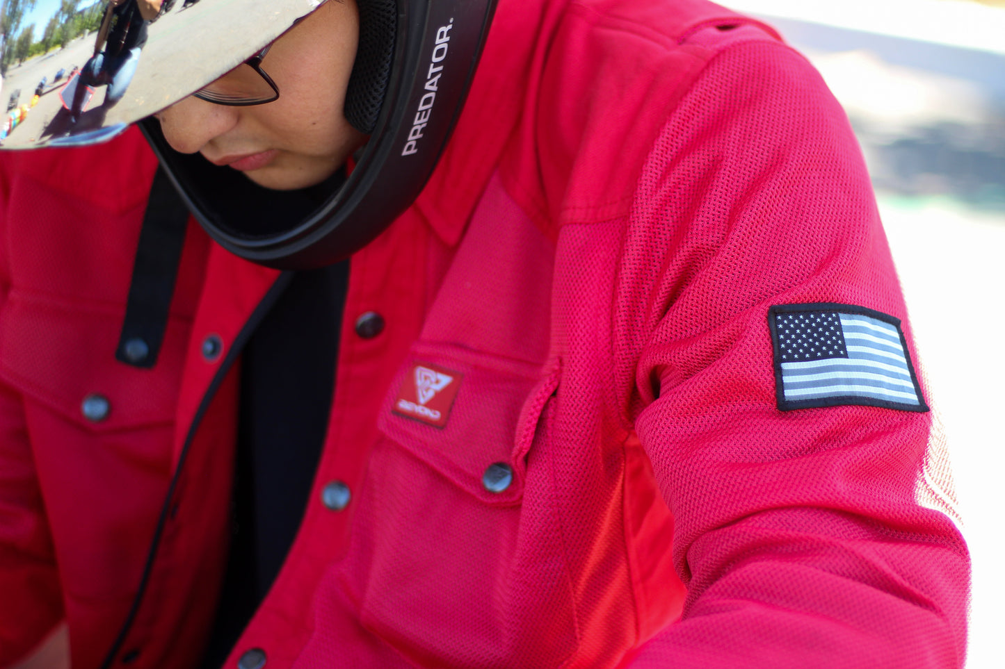 Protective Summer Mesh Shirt - Red Solid