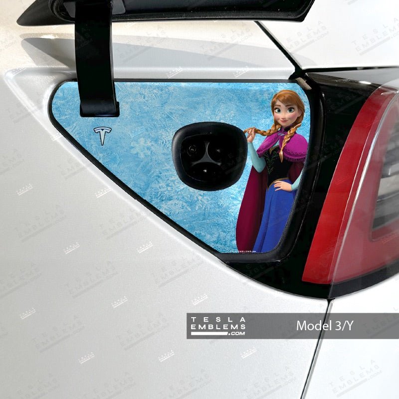 Frozen Anna Tesla Charge Port Wrap | Model Y