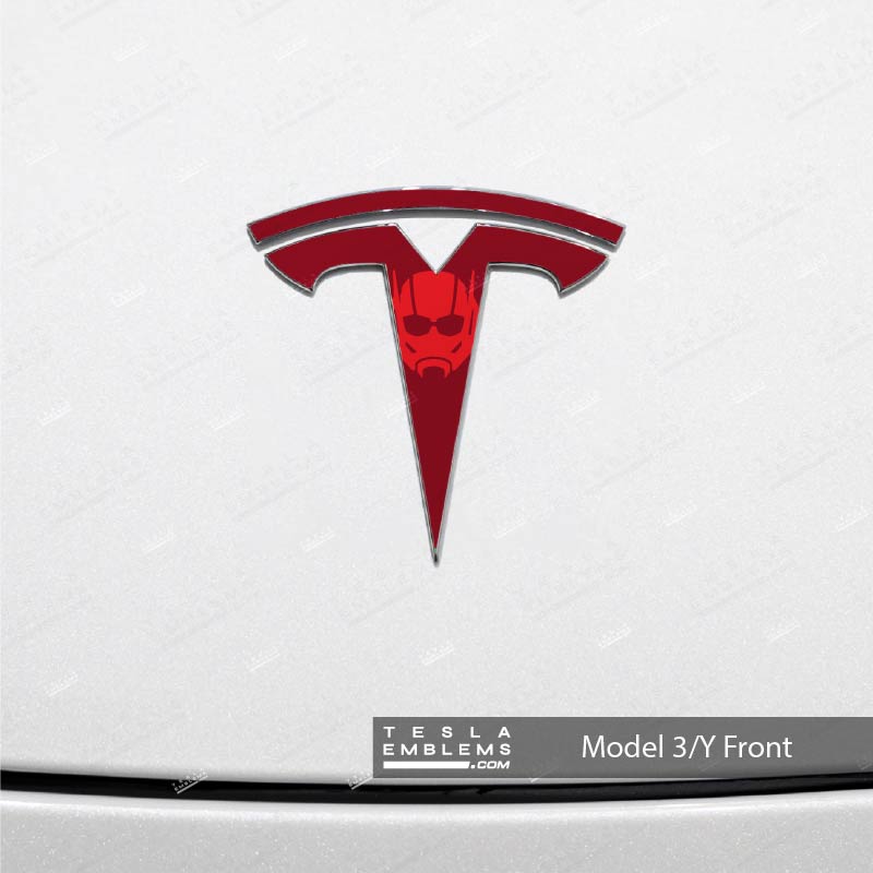 Ant Man Tesla Emblem Decals (Front + Back) | Model 3