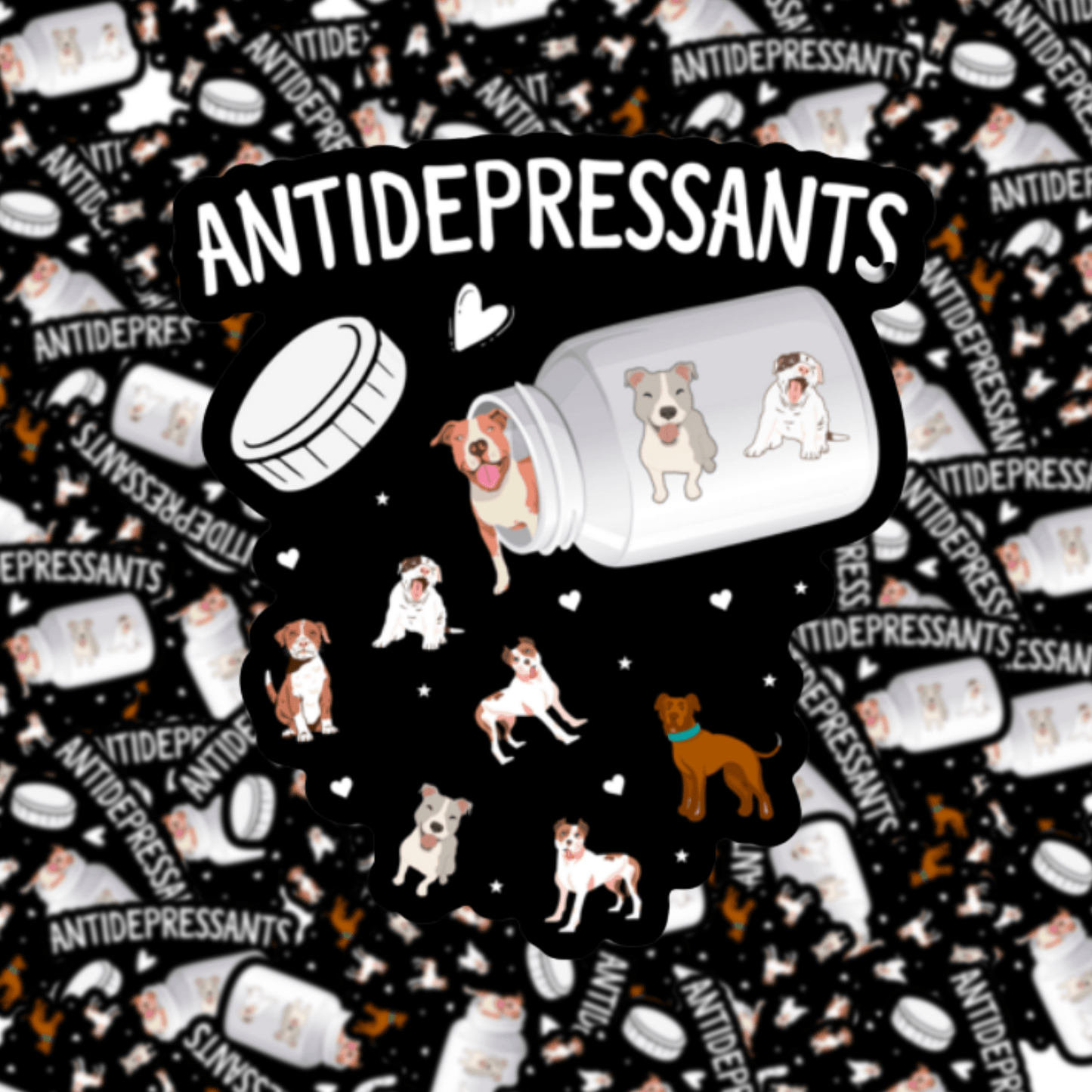 Antidepressants Dog Pills Sticker