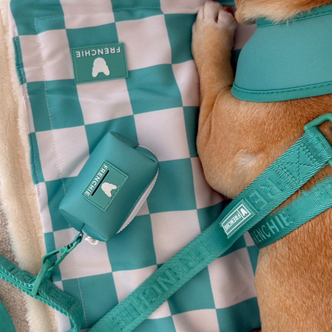 Frenchie Poo Bag Holder - Solid Aqua