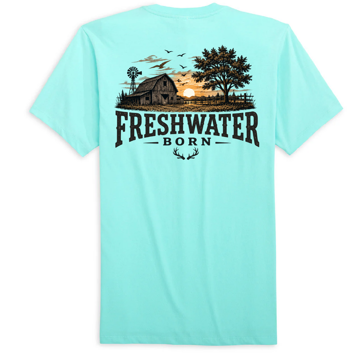 Freshwater Born- Heartland Heritage Men's Cotton Tee