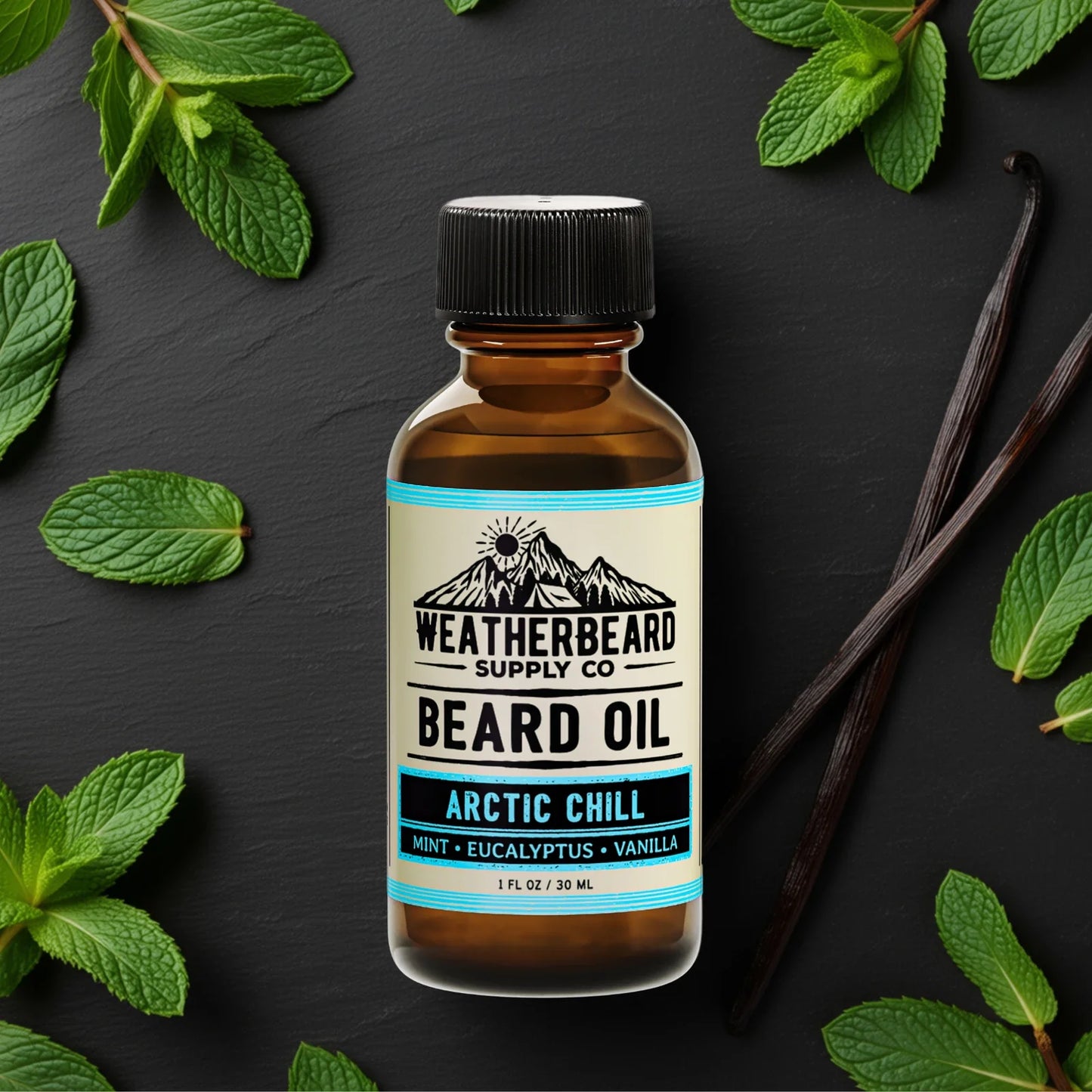 Arctic Chill Beard Oil - Mint, Eucalyptus, Vanilla