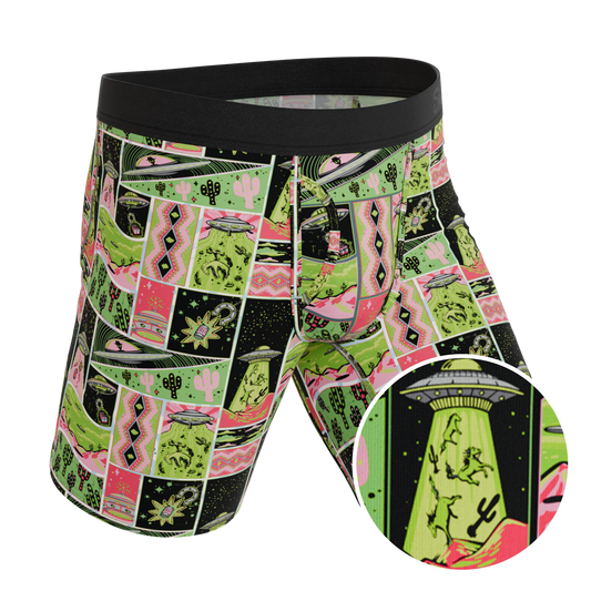 The Area 51 | Retro-Futuristic Alien Long Leg Ball Hammock® Pouch Underwear With Fly