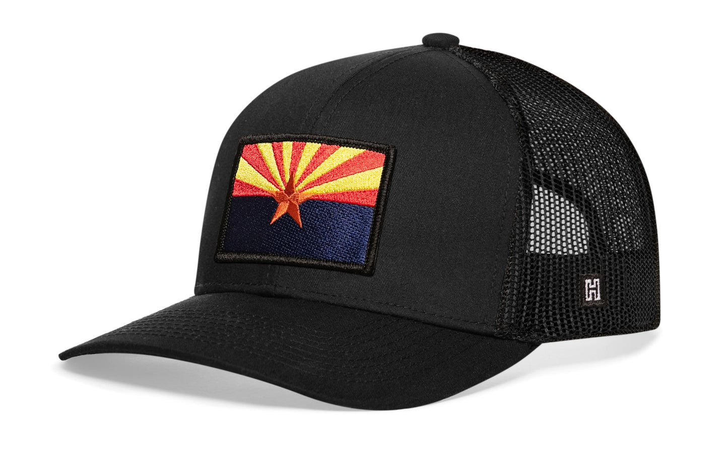 Arizona Flag Trucker Hat  |  Black CA Snapback