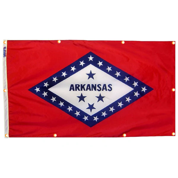 Arkansas Flag with Grommets Along the Edges for Wall Hanging