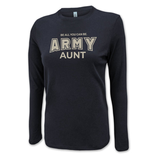 Army Aunt Women's Long Sleeve T-Shirt (Black)