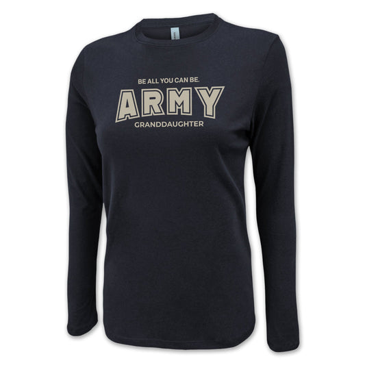 Army Granddaughter Ladies Long Sleeve T-Shirt (Black)