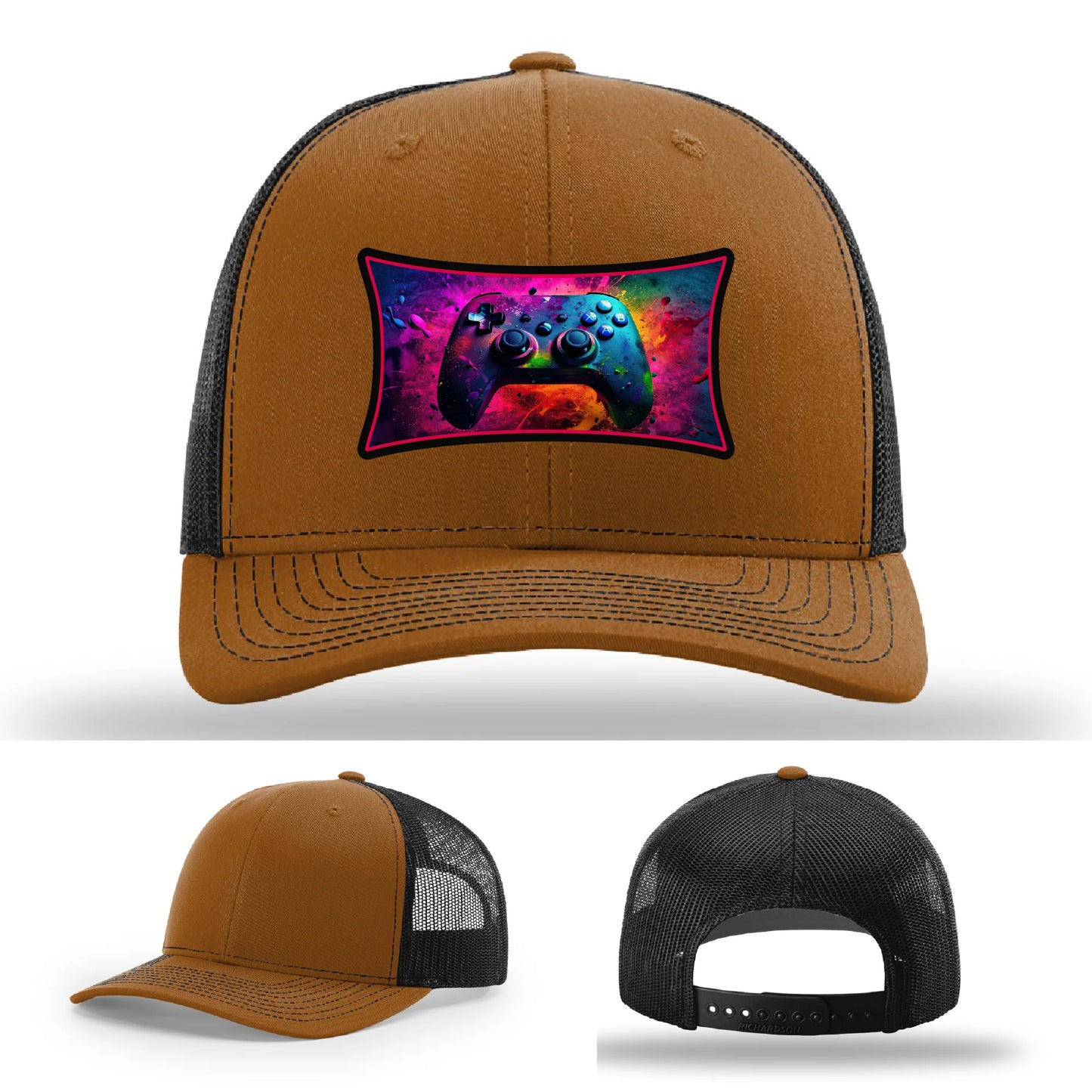 Next Level Gamer Leather Patch Hat Controller Graphic