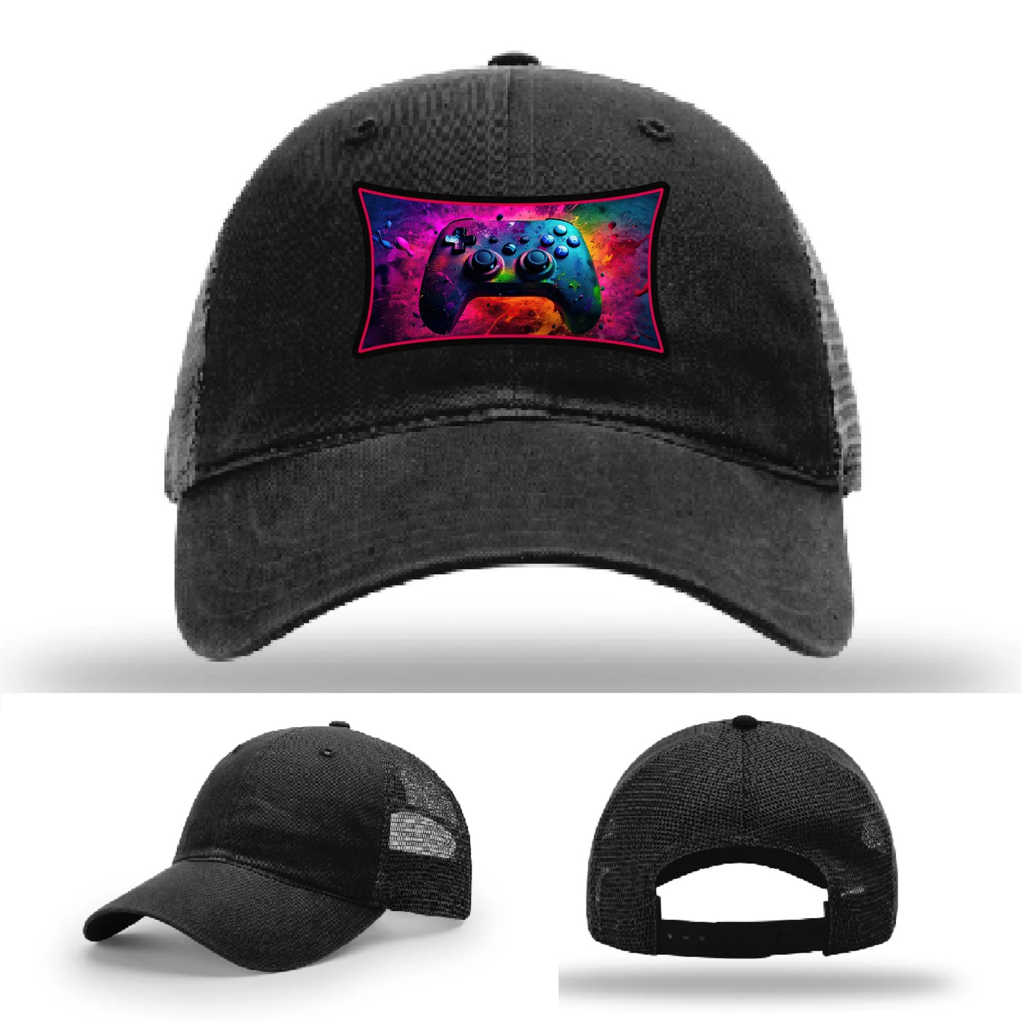 Next Level Gamer Leather Patch Hat Controller Graphic